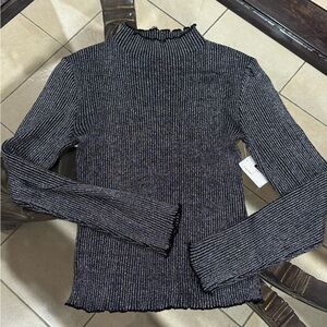 Black Ribbed Top Glitter